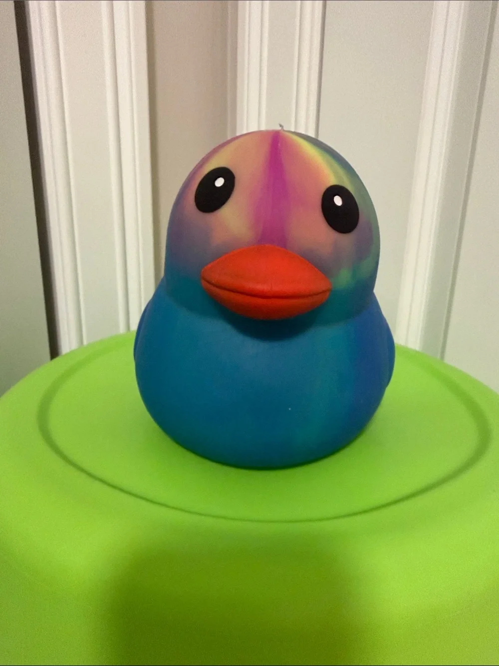 SQUISH: Colorful Blue & Rainbow Duck